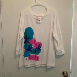 Fresh produce white watercolor palm sunset